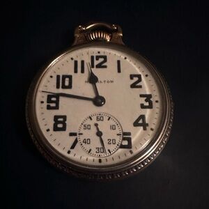 Hamilton White Dial Pocket Watch with Bold Black Numerals’s made 1926. Still wor